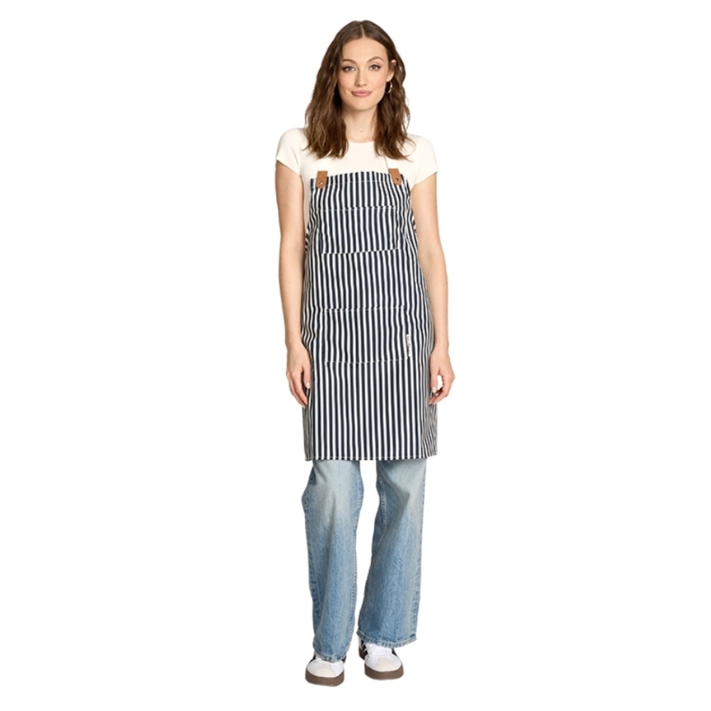 NWT Business & Pleasure CO Striped Apron with Pockets - Picture 2 of 3